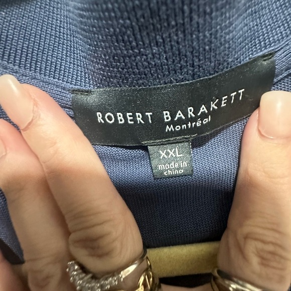 Robert Barakett Deep Navy Blue Long Sleeve Polo Size XXL - Picture 4 of 4